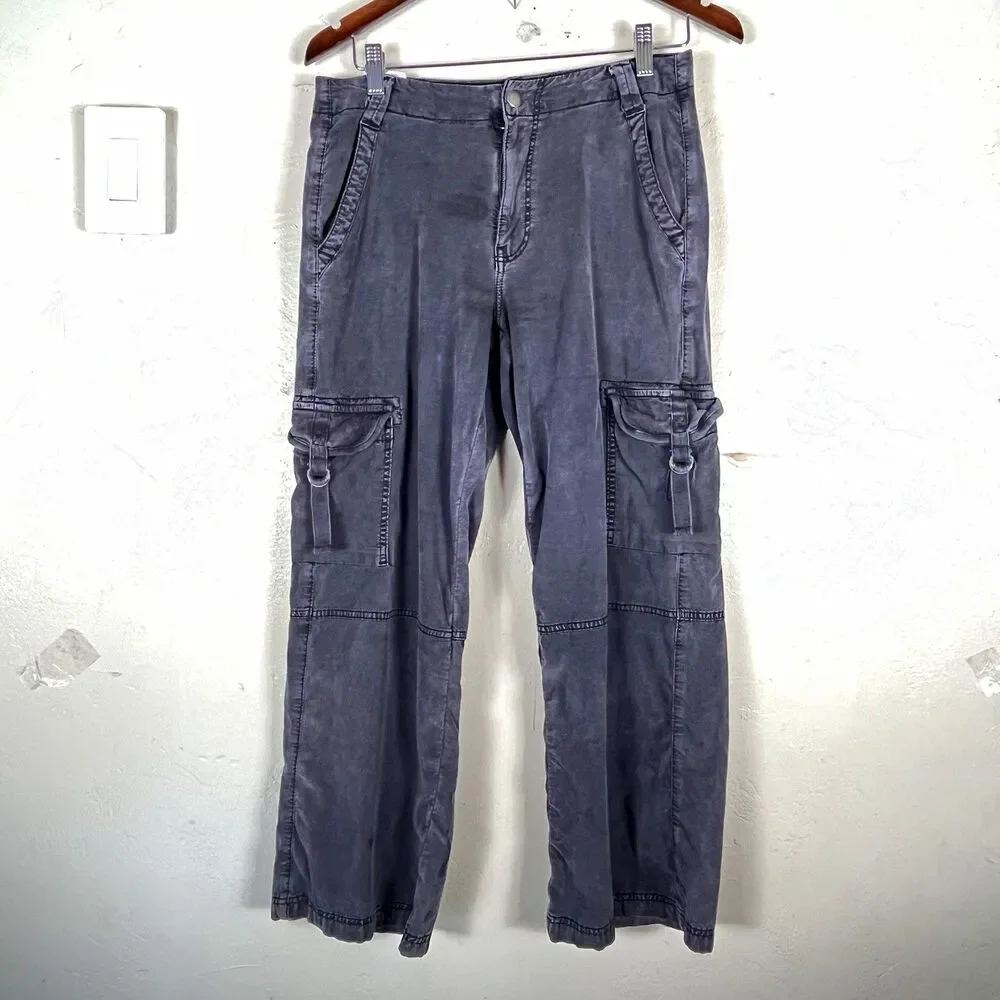 American Eagle Women’s 4 Short Cargo Pants Gray Stretch Utility Y2K